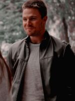 TV Series Arrow Oliver Queen Black Leather Jacket
