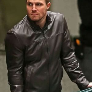 TV Series Arrow S05 Oliver Queen Black Leather Jacket