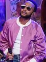 The Voice S27 John Legend Pink Satin Bomber Jacket