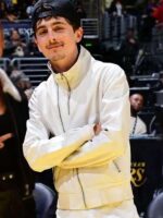 Timothee Chalamet White Zip Up Jacket