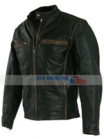 Vintage Cafe Racer Leather Jacket