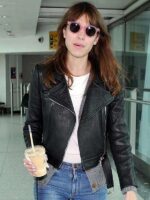 Alexa Chung Biker Leather Jacket