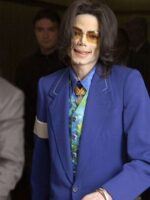 American Singer Michael Jackson Courtside Blue Blazer