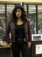 Brooklyn Nine Nine Rosa Diaz Maroon Biker Leather Jacket