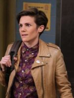 Brooklyn Nine Nine S06 Cameron Esposito Brown Leather Jacket