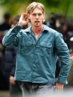 Caught Stealing 2025 Austin Butler Blue Shirt