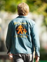 Caught Stealing Austin Butler Blue Cotton Shirt