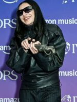 Charli XCX The IVORS Awards 2025 Black Leather Jacket