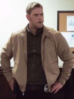 Desert Dawn 2025 Kellan Lutz Brown Bomber Jacket