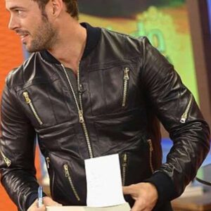 Despierta America William Levy Bomber Black Leather Jacket
