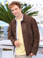 Die My Love 2025 Robert Pattinson Brown Leather Jacket
