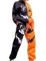 Halloween Orange and Black Pumpkin Tracksuit