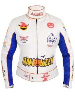 Halloween Pumpkin Patches Leather Jacket