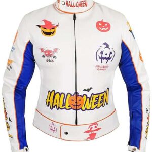 Halloween Pumpkin Patches Leather Jacket