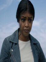 High Potential 2025 Daphne Forrester Grey Suede Leather Jacket