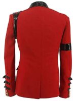 Michael Jackson Award Ceremony Red Belted Blazer