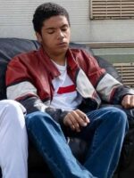 Movie Chicken Town 2025 Jayce Colorblock Leather Jacket