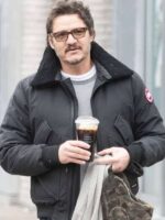 NYC Pedro Pascal Black Shearling Jacket
