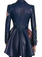No Good Deed S01 Margo Starling Blue Peplum Leather Jacket