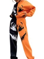 Orange and Black Halloween Pumpkin Tracksuit