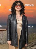Outer Banks S03 Premiere Sam Morelos Black Leather Jacket