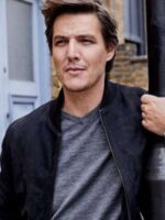 Pedro Pascal Black Suede Leather Bomber Jacket