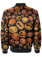 Pumpkin Printed Bomber Jacket