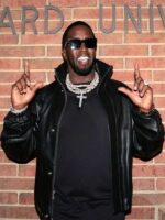 Rapper Sean Diddy Black Leather Jacket