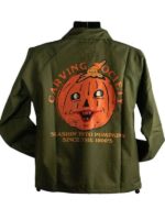 Retro Halloween Craving Society Canva Green Jacket