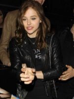 Rihanna Concert Chloe Grace Moretz Black Leather Jacket