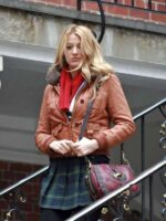 Serena van der Woodsen Gossip Girl Shearling Leather Jacket
