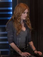Shadowhunters Clary Fray Grey Bomber Jacket