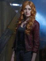Shadowhunters Katherine McNamara Maroon Jacket