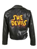 She Devils Happy Days Black Biker Leather Jacket