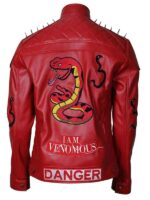 Snake I Am Venomous Red Leather Jacket
