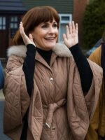 Such Brave Girls S02 Louise Brealey Brown Quilted Cape Jacket