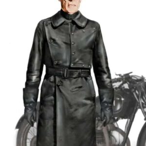 The Grand Budapest Hotel Willem Dafoe Black Leather Coat