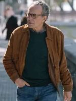 The Snow Girl Jose Coronado Brown Suede Leather Jacket