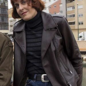 The Snow Girl The Soul Game Aixa Villagran Brown Leather Jacket