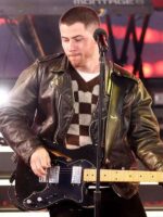 Times Square New Years Eve 2025 Nick Jonas Black Leather Jacket