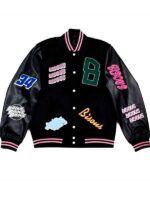 Too Much Leo Reich Black Varsity Jacket
