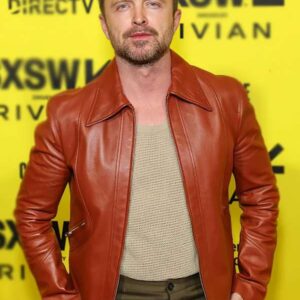 Ash 2025 Aaron Paul Brown Leather Jacket