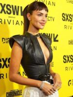 Ash 2025 Eiza Gonzalez Black Leather Vest