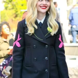 Emily Alyn Lind Gossip Girl S02 Black Peacoat