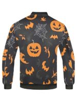Halloween Pumpkins Printed Bomber Jacket